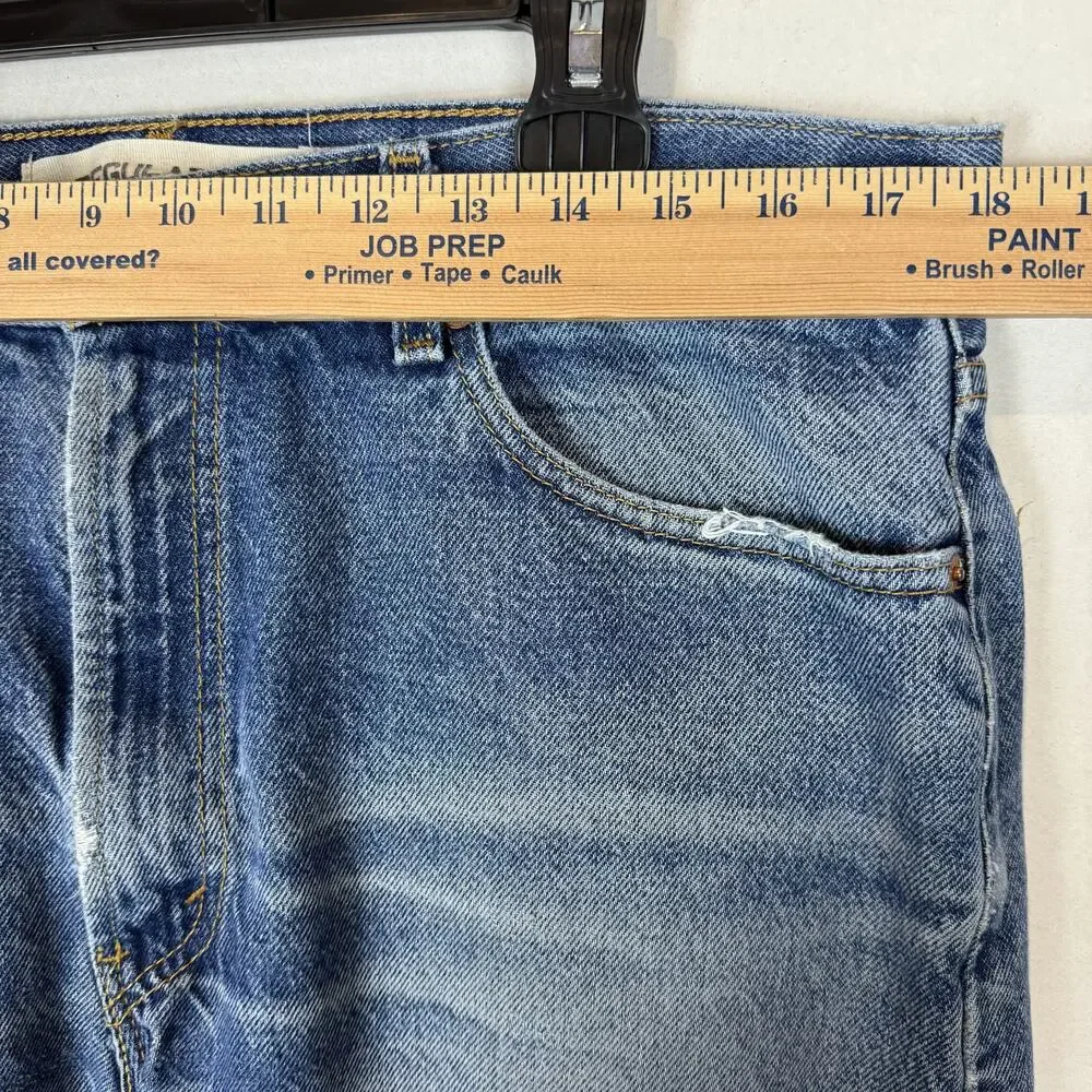 Levi's 505 Jeans Men 36x32 Blue Denim High-Rise Regular Fit Straight Leg Zip Fly